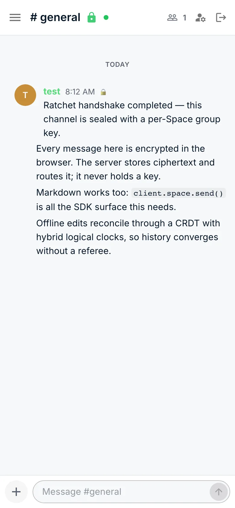 The chat client on a phone