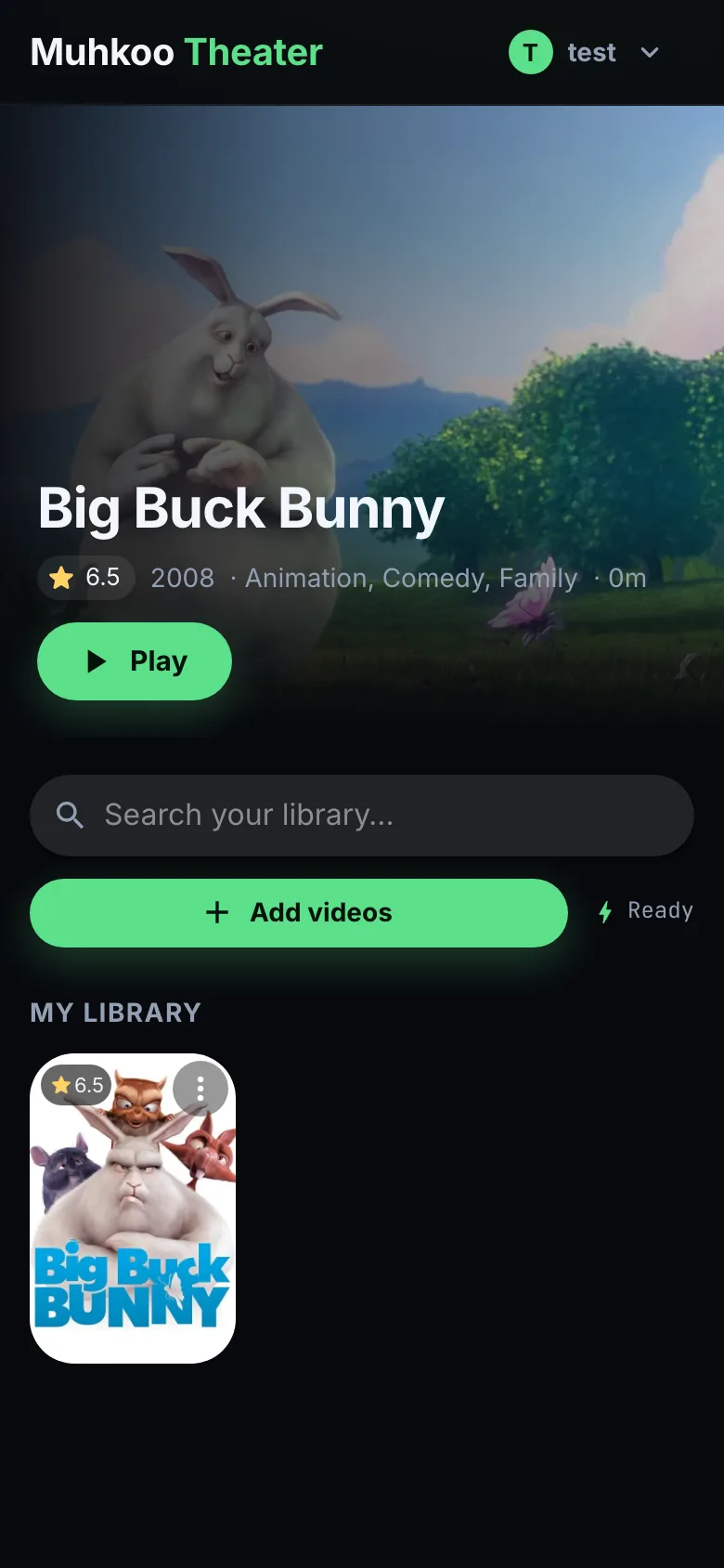 Theater running on a phone